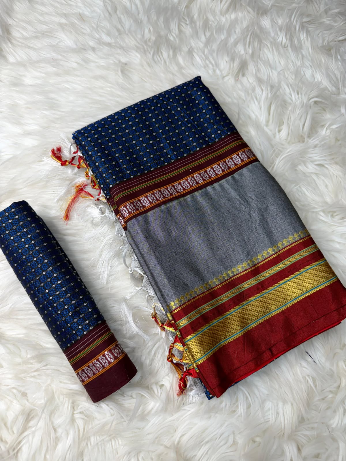 Indigo Blue & Grey Khun Ilkal