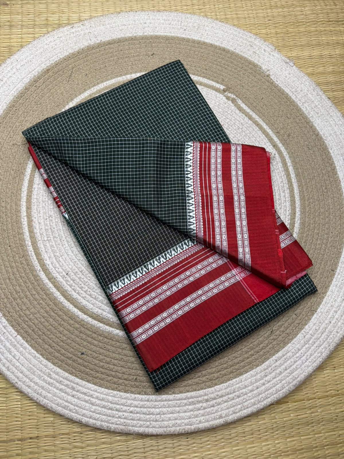 Deep Green & Ruby Border